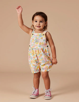 Bessie Bubble Shortalls Flower Child - Yellow Multi Goldie + Ace 