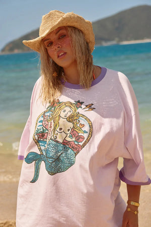 The Very Oversized Love Rules Tee - Lilac Sabbi 