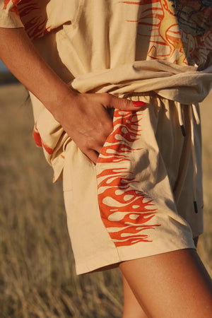 PREORDER The Flaming Cowboy Chido Shorts - Sand Sabbi 