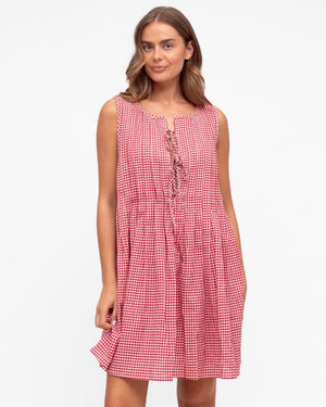 Gingham Dress - Red INDIGO ATTIC 