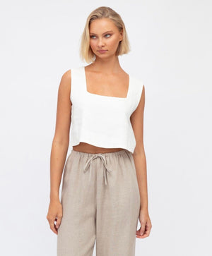 Jada Linen Crop White Closet 