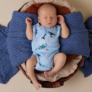 Blue Ocean Organic Bodysuit Snuggle Hunny 