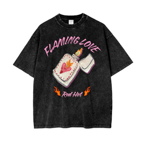 Flaming Love Tee - Black Maku 