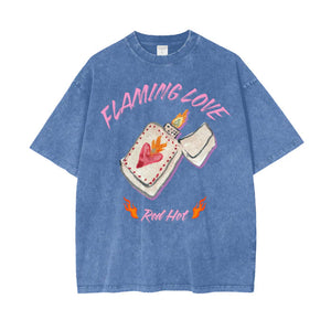 Flaming Love Tee - Blue Maku 