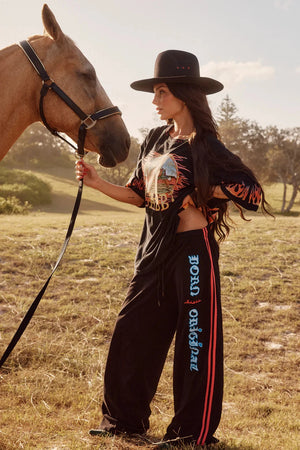 PREORDER The Flaming Cowboy Pants - Black Sabbi 