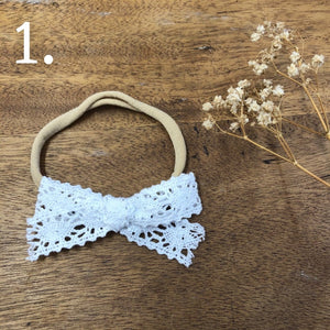 Little Lace Bow Headbands Indigo Attic 1. 